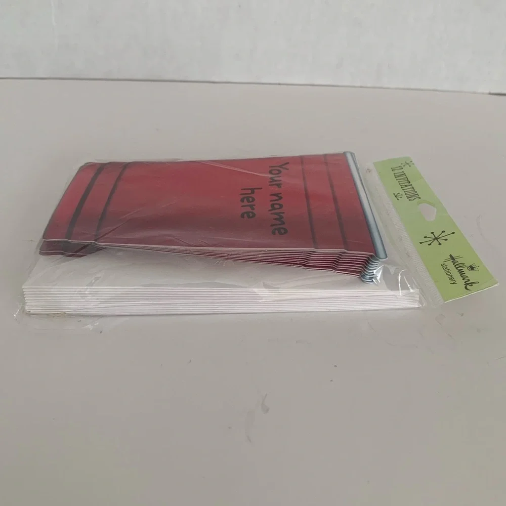 NWT 12 Hallmark Party Invitations & Envelopes Red Solo Cup Postcard Style
